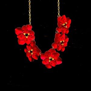 Red flower necklace